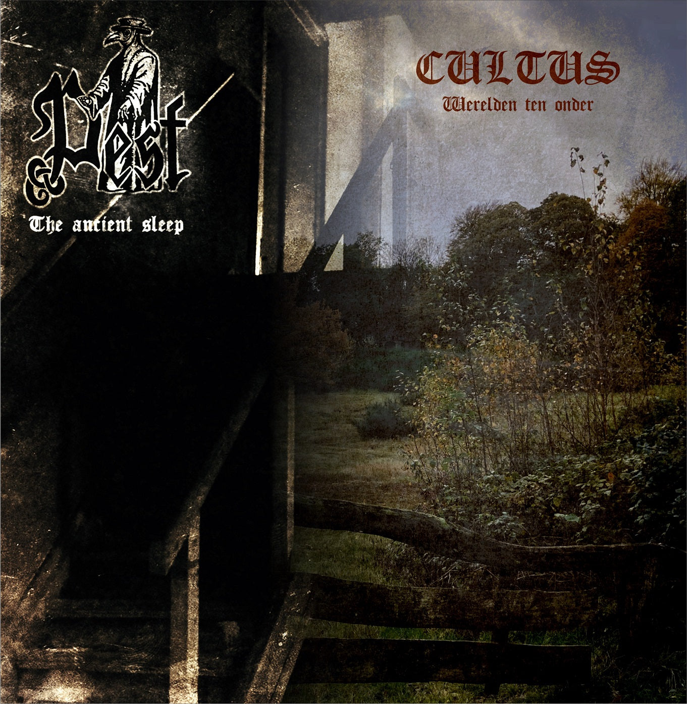 Cultus / Pest – Werelden ten onder / The ancient sleep (split LP) LP   